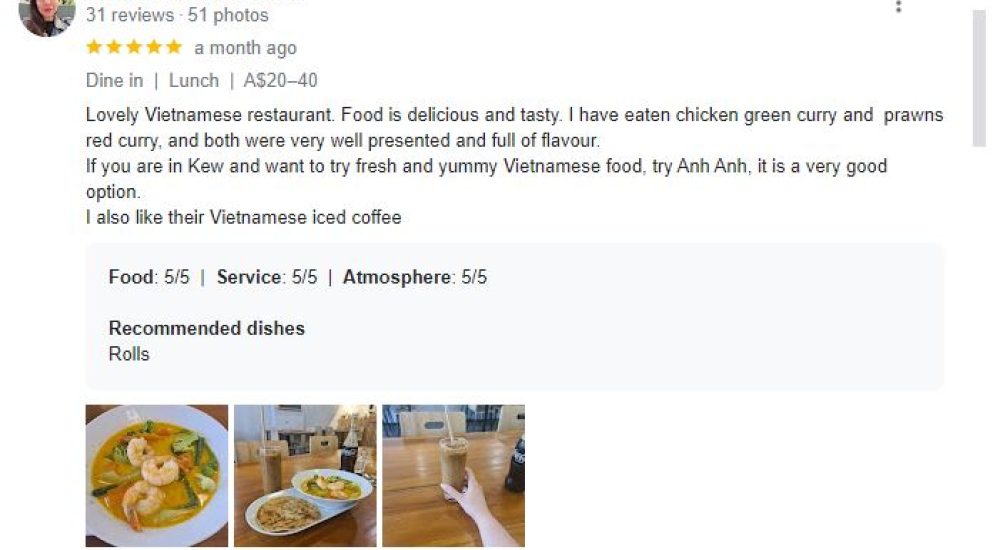 google reviews on small businesses in Melbourne